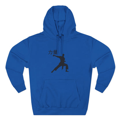 Martial Arts Silhouette Hoodie — Strength (力量) Graphic Fleece