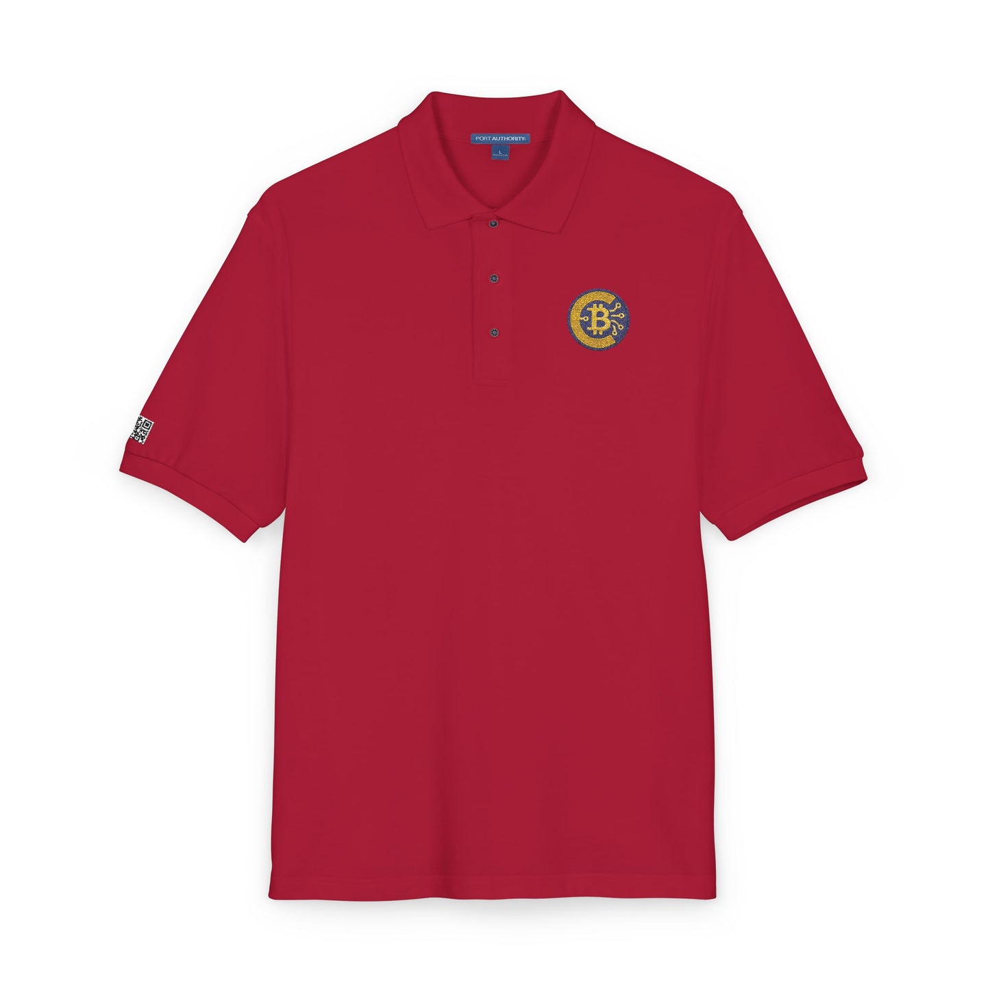 Crypto-Bitcoin Embroidered Polo Shirt, Casual Wear, Gift for Him, Everyday Outfit, Golf Fashion