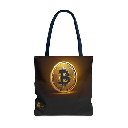 Bolsa de criptomonedas, bolsa de Bitcoin, regalo ecológico, diseño AOP, ideal para amantes de la tecnología.
