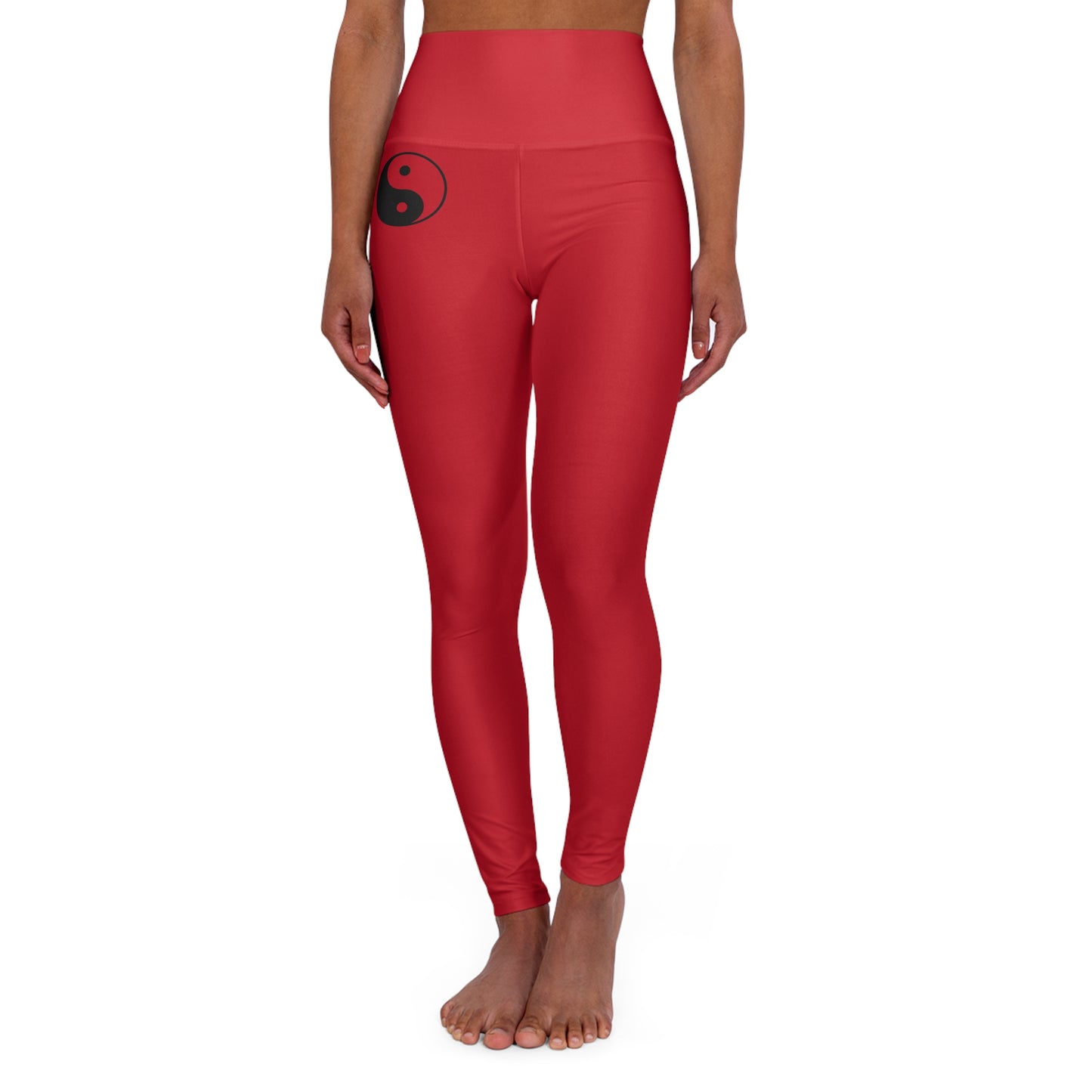 "Win With Guts" - High Waisted Yoga Leggings with Inspirational Quotes, Yoga Apparel, Fitness Leggings, Activewear, Mindfulness Gear