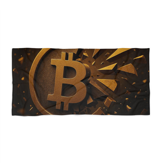 Bitcoin Beach Towel, Crypto Summer Accessory, Unique Towel for Beach Days, Gift for Crypto Enthusiasts, Trendy Poolside Item