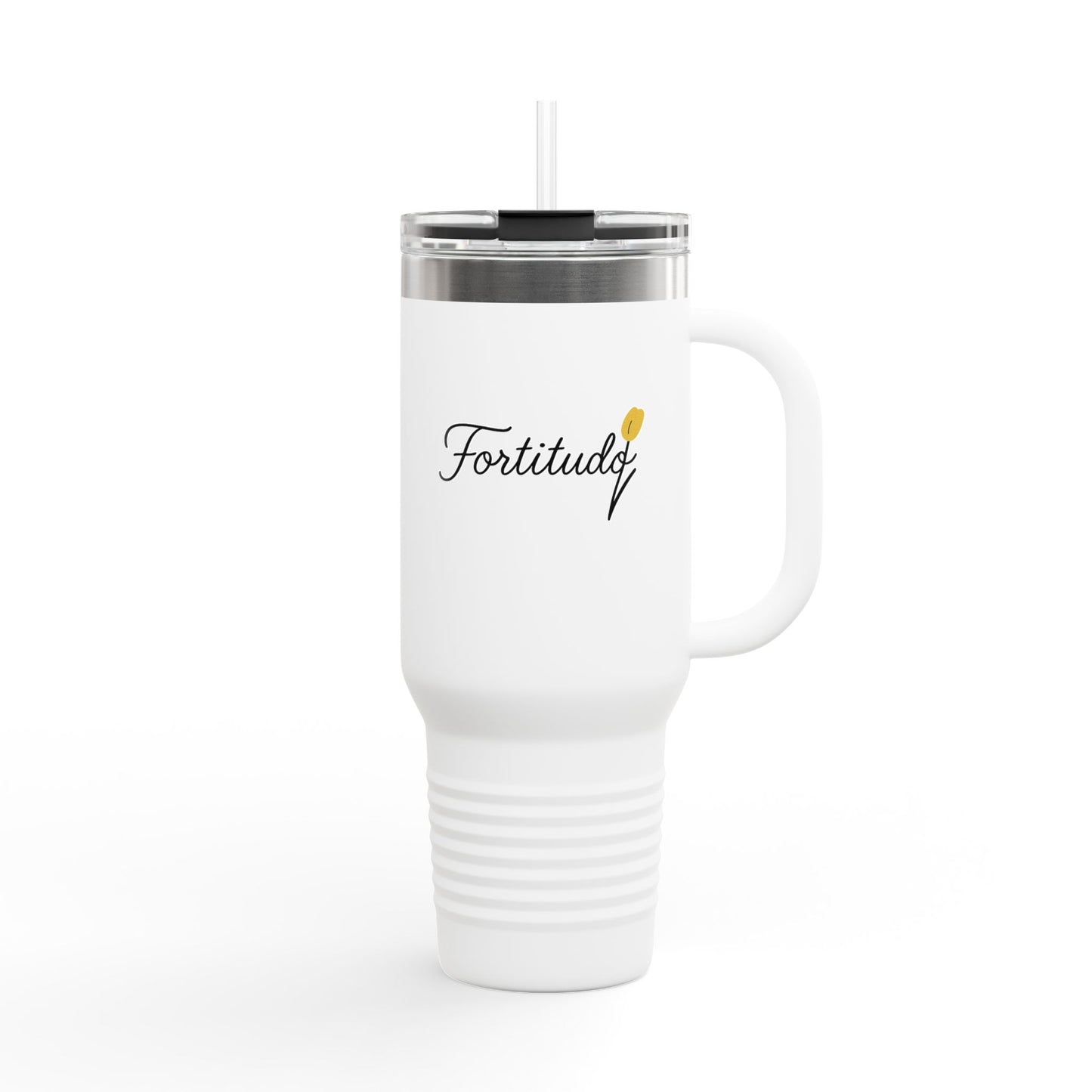 Fortitudo; "Strength" KATT Design, LLC - Insulated Travel Mug with Strength Motif - Perfect for Coffee Lovers, Gifts, On-the-Go Hydration, Outdoor Adventures