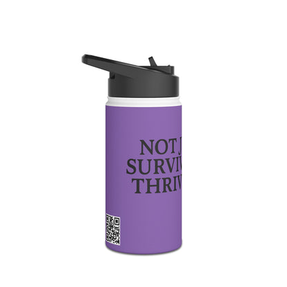 Sobreviviendo a la violencia doméstica: botella de agua de acero inoxidable inspiradora, recipiente para bebida motivacional para fitness, senderismo, gimnasio, viajes, regalo ecológico.