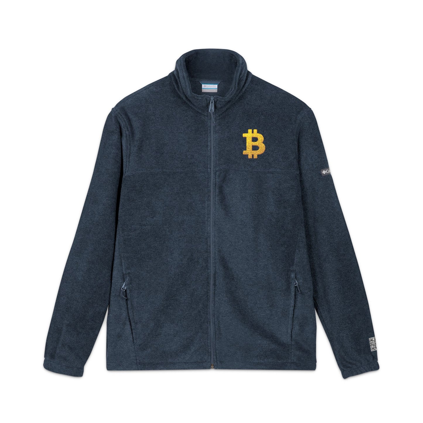 Sleek Bitcoin Fleece Jacket | Cozy Outerwear for Crypto Lovers | Perfect Gift for Techies & Trendsetters, Warm, Stylish, Embroidered