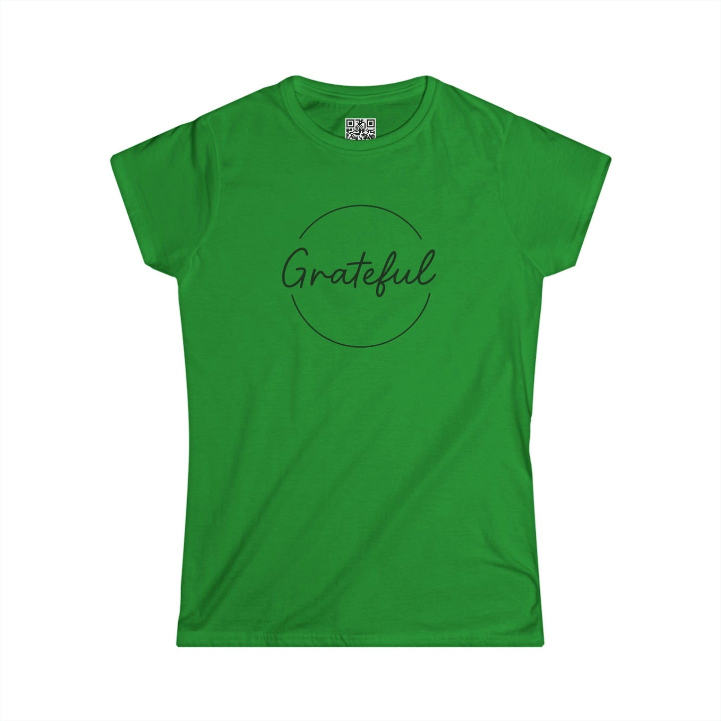 Grateful Women’s Softstyle Tee – Perfect for Everyday Wear, Gifts, Casual Outfits, Eco-Friendly Fashion, Inspirational Quote Shirt