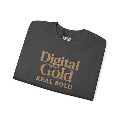 Sudadera de cuello redondo con diseño dorado digital: moda acogedora, regalo para amantes de la tecnología, cumpleaños y ropa informal, comodidad y estilo para el día a día. 