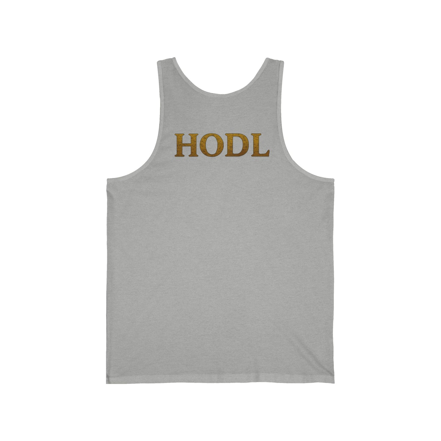 Bitcoin HODL Unisex Jersey Tank - Crypto Enthusiast Top, Summer Wear, Graphic Tee, Gift for Investors, Casual Fitness Shirt