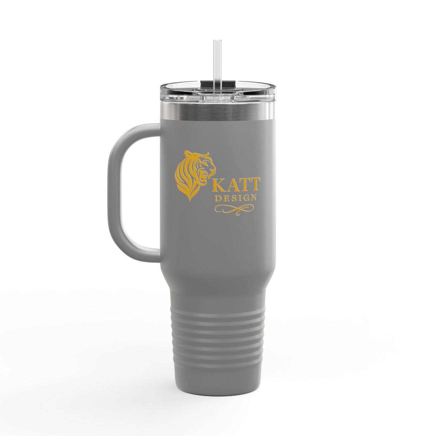 Fortitudo; "Strength" KATT Design, LLC - Insulated Travel Mug with Strength Motif - Perfect for Coffee Lovers, Gifts, On-the-Go Hydration, Outdoor Adventures