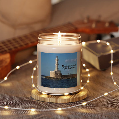 "Grace" Lighthouse 9oz Scented Soy Candle — Nautical Coastal Home Fragrance