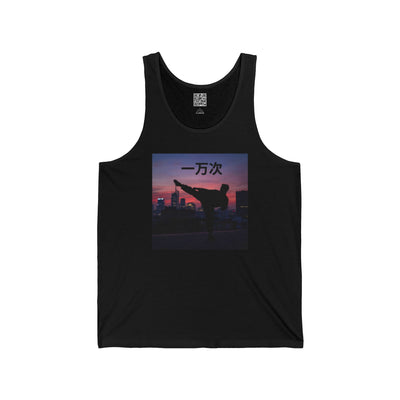 "Ten Thousand Times" Chinese - Jersey Tank with Inspirational Design, Cool Athletic Wear, Casual Summer Top, Perfect Gift for Fitness Lovers, Stylish Graphic Tee