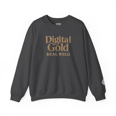Sudadera de cuello redondo con diseño dorado digital: moda acogedora, regalo para amantes de la tecnología, cumpleaños y ropa informal, comodidad y estilo para el día a día. 