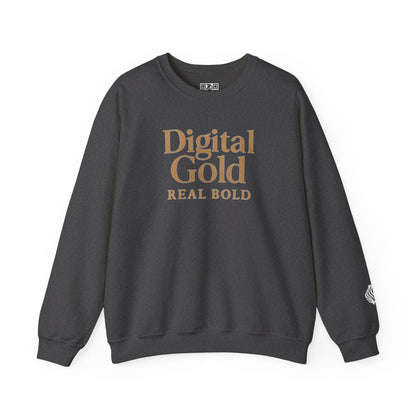 Sudadera de cuello redondo con diseño dorado digital: moda acogedora, regalo para amantes de la tecnología, cumpleaños y ropa informal, comodidad y estilo para el día a día. 
