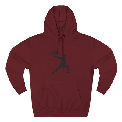 Martial Arts Silhouette Hoodie — Strength (力量) Graphic Fleece