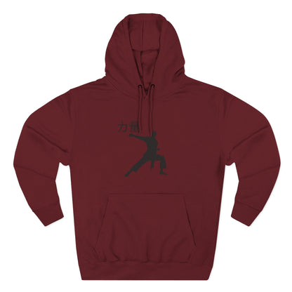Martial Arts Silhouette Hoodie — Strength (力量) Graphic Fleece