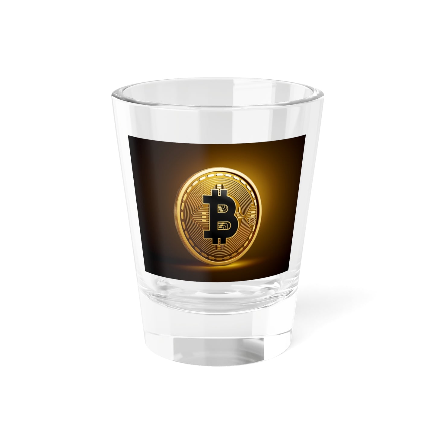 Bitcoin Shot Glass, Cryptocurrency Gift, 1.5oz Drinkware, Party Souvenir, Collectible Barware