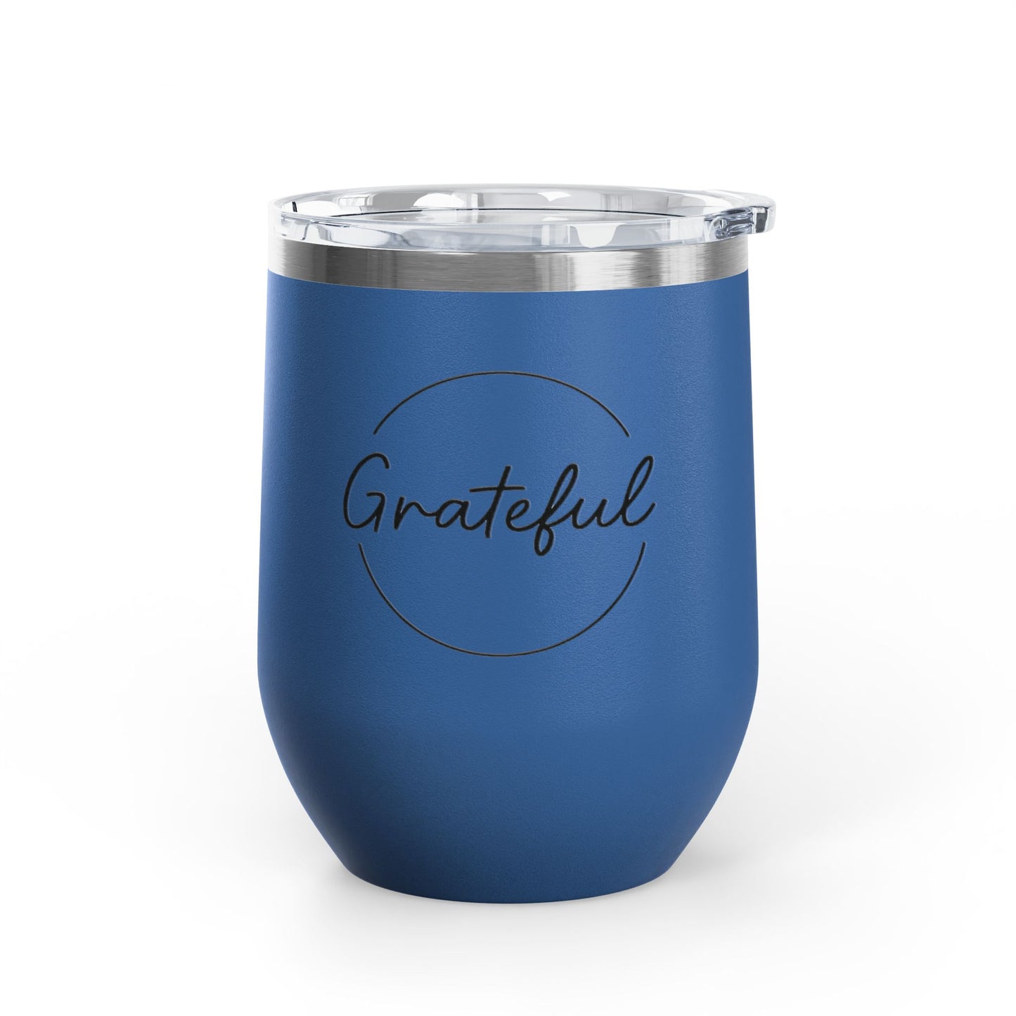 Grateful Wine Tumbler | 12oz Stainless Steel Insulated Cup, Birthday Gift, Wine Lover's Gift, Outdoor Events, Bachelorette Party Favor