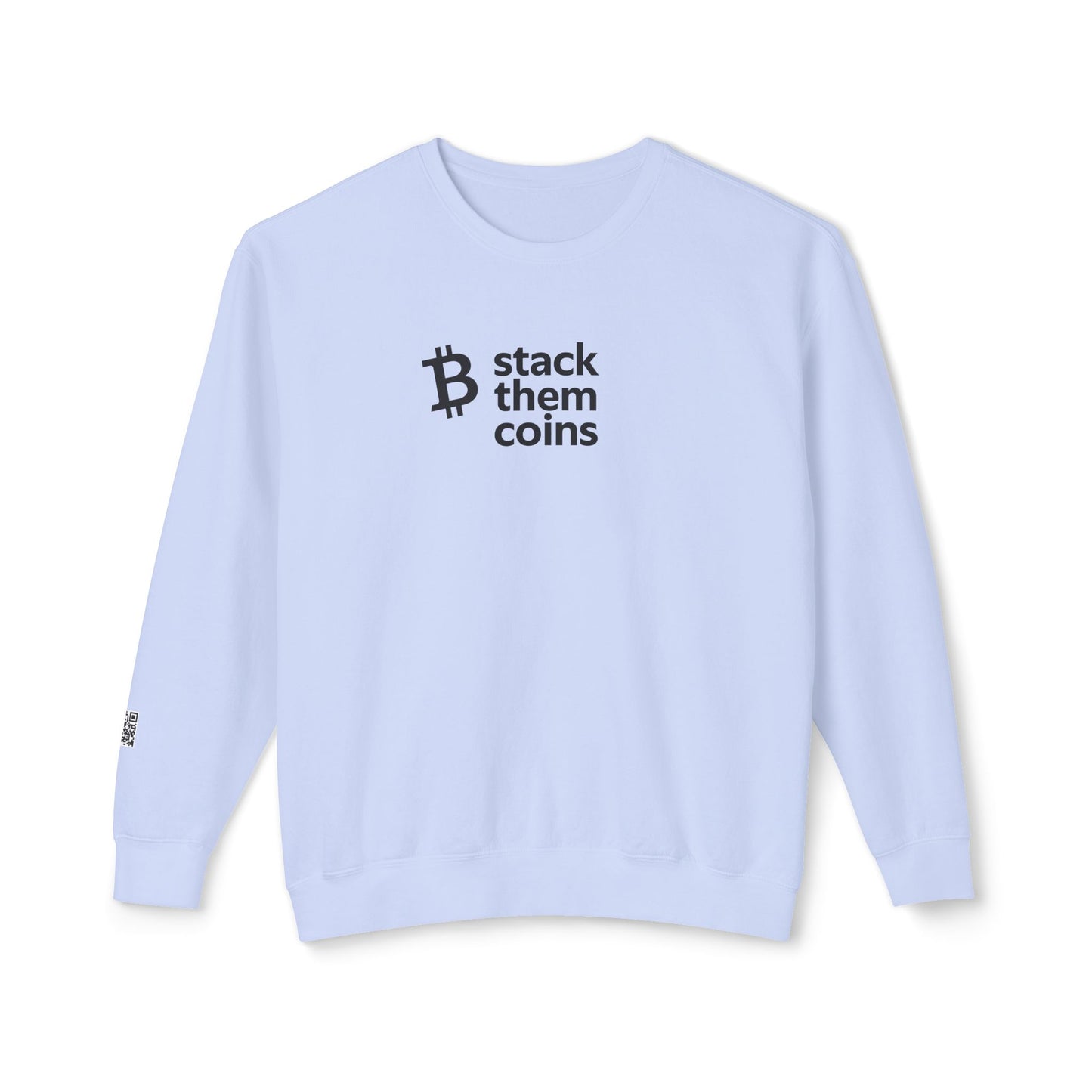 Bitcoin/Cryptocurrency Crewneck Sweatshirt - Stack Them Coins, Cozy for Saving, Crypto Enthusiast, Everyday Wear, Bitcoin Enthusiast