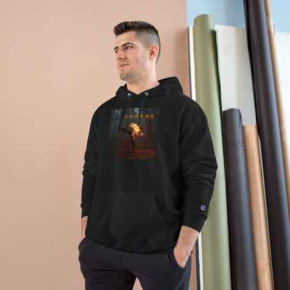 "Rise. Grind. Repeat." - Chinese Sayings; Martial Arts - Champion Hoodie with Bold Art Print, Perfect Gift for Trendsetters, Cozy Streetwear, Fall/Winter Outfit