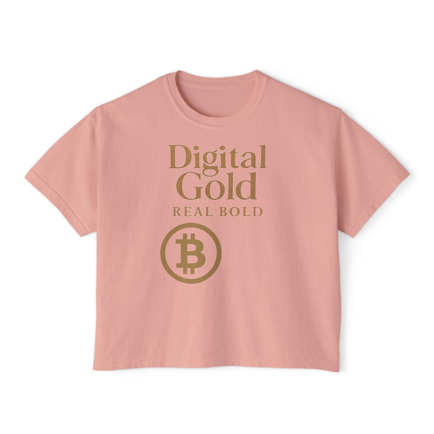 Digital Gold - Women's Boxy Tee, Inspirational Graphic Tee, Crypto Lover Gift, Everyday Wear, Motivational Shirt