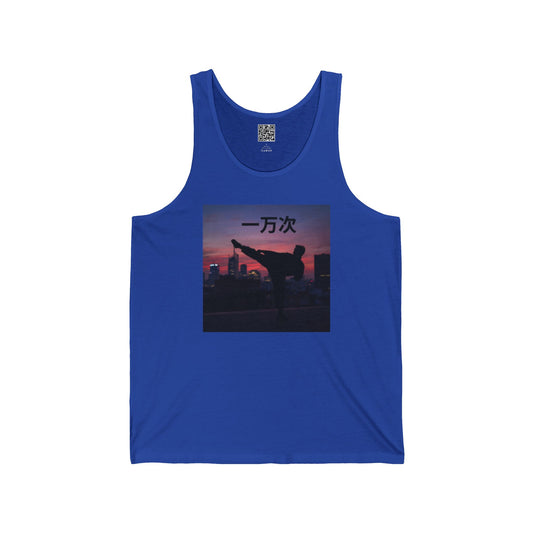 "Ten Thousand Times" - Jersey Tank with Inspirational Design, Cool Athletic Wear, Casual Summer Top, Perfect Gift for Fitness Lovers, Stylish Graphic Tee