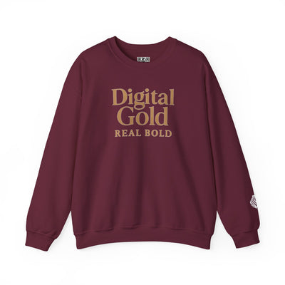 Sudadera de cuello redondo con diseño dorado digital: moda acogedora, regalo para amantes de la tecnología, cumpleaños y ropa informal, comodidad y estilo para el día a día. 