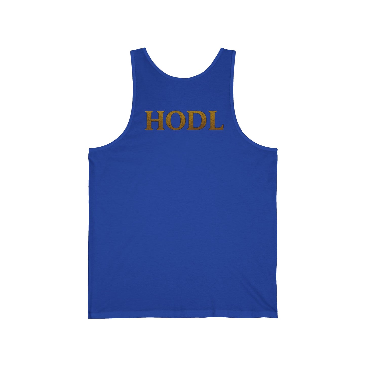 Bitcoin HODL Unisex Jersey Tank - Crypto Enthusiast Top, Summer Wear, Graphic Tee, Gift for Investors, Casual Fitness Shirt
