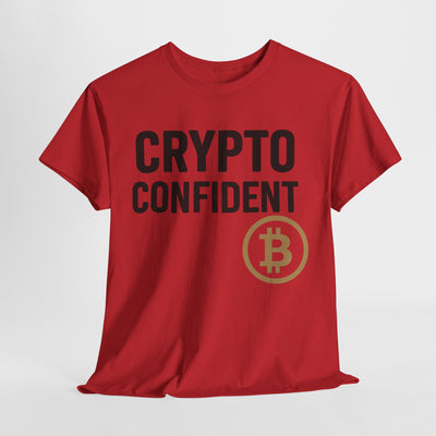 Camiseta unisex de algodón grueso Crypto Confident: amantes de las criptomonedas, ropa informal, entusiastas de la tecnología, camisetas de criptomonedas
