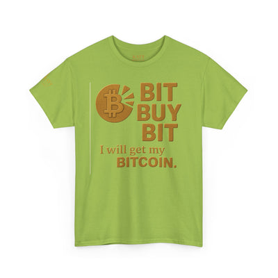 Camiseta unisex de algodón grueso con la frase "Bit Buy Bit" (Bitcoin)