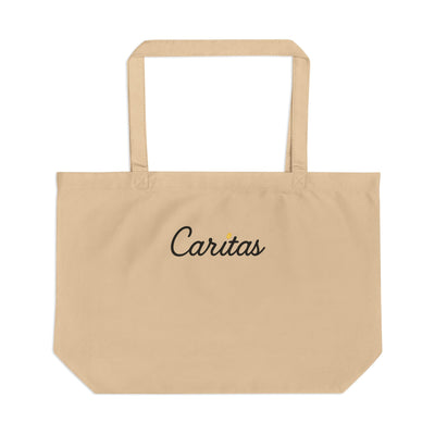 Bolsa vegana "Caritativa, Amor y Bondad" de Caritas: perfecta para ir de compras, ir a la playa o regalar. Reutilizable, elegante y ecológica.