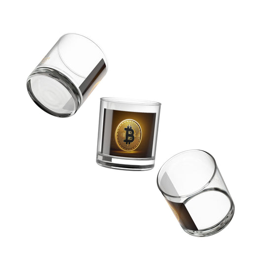 Bitcoin Rocks Glass | 10oz Whiskey Tumbler |Whiskey Fans, Home Bars, Collectors, Unique Decor Item