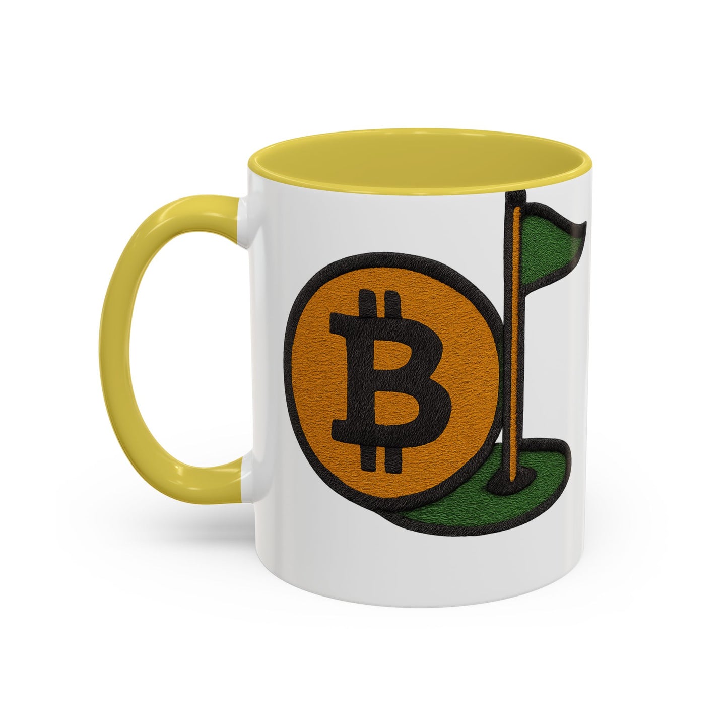 Colorful Bitcoin Golf Mug, Golf Lovers, Cryptocurrency Enthusiasts, Fun Gift for Holidays, Coffee Cup
