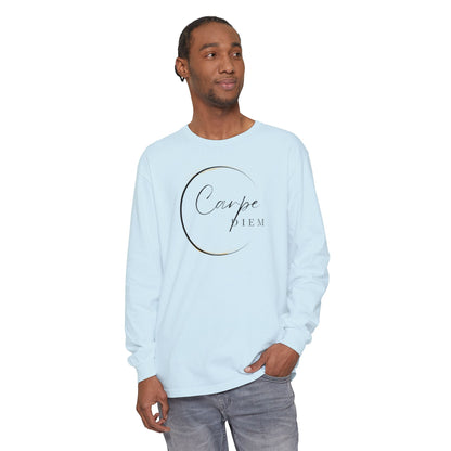 Camiseta de manga larga Carpe Diem, camiseta motivacional, moda unisex, uso diario, regalo para amigos, corte holgado.