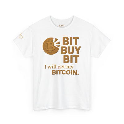 Camiseta unisex de algodón grueso con la frase "Bit Buy Bit" (Bitcoin)