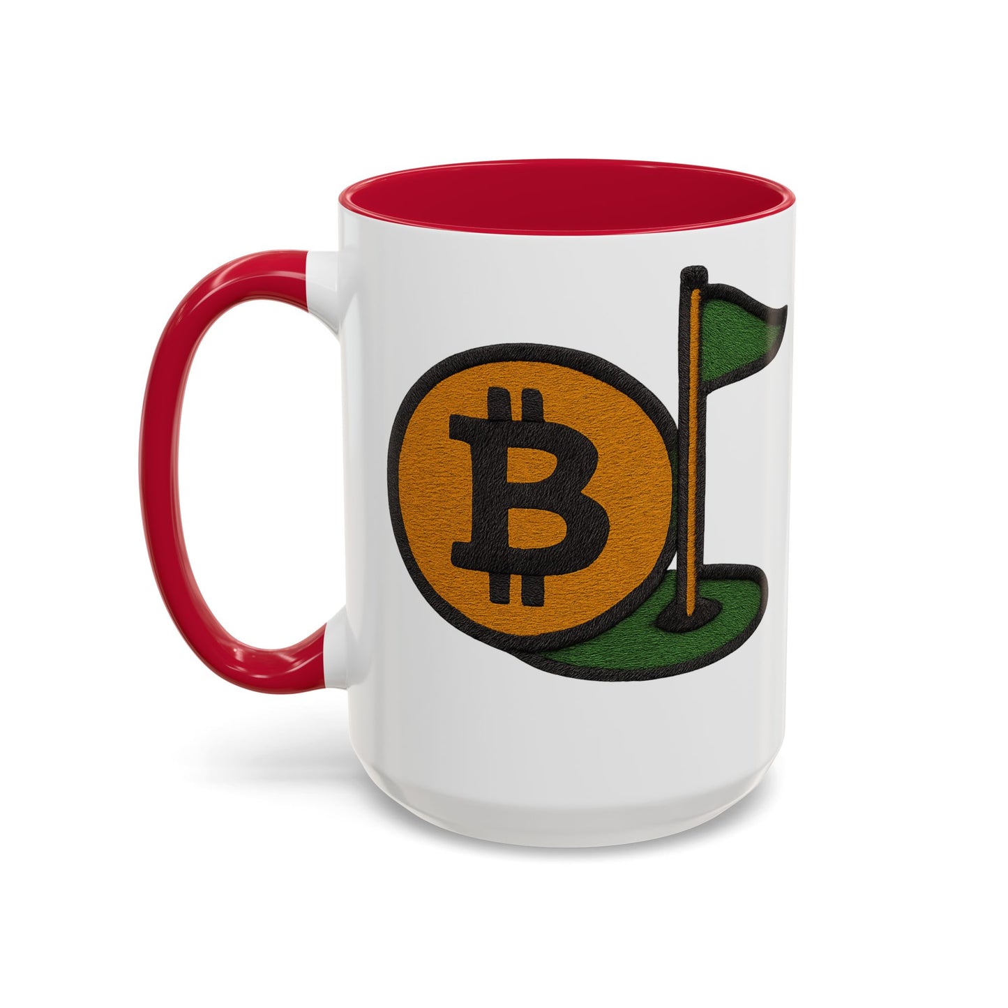 Colorful Bitcoin Golf Mug, Golf Lovers, Cryptocurrency Enthusiasts, Fun Gift for Holidays, Coffee Cup