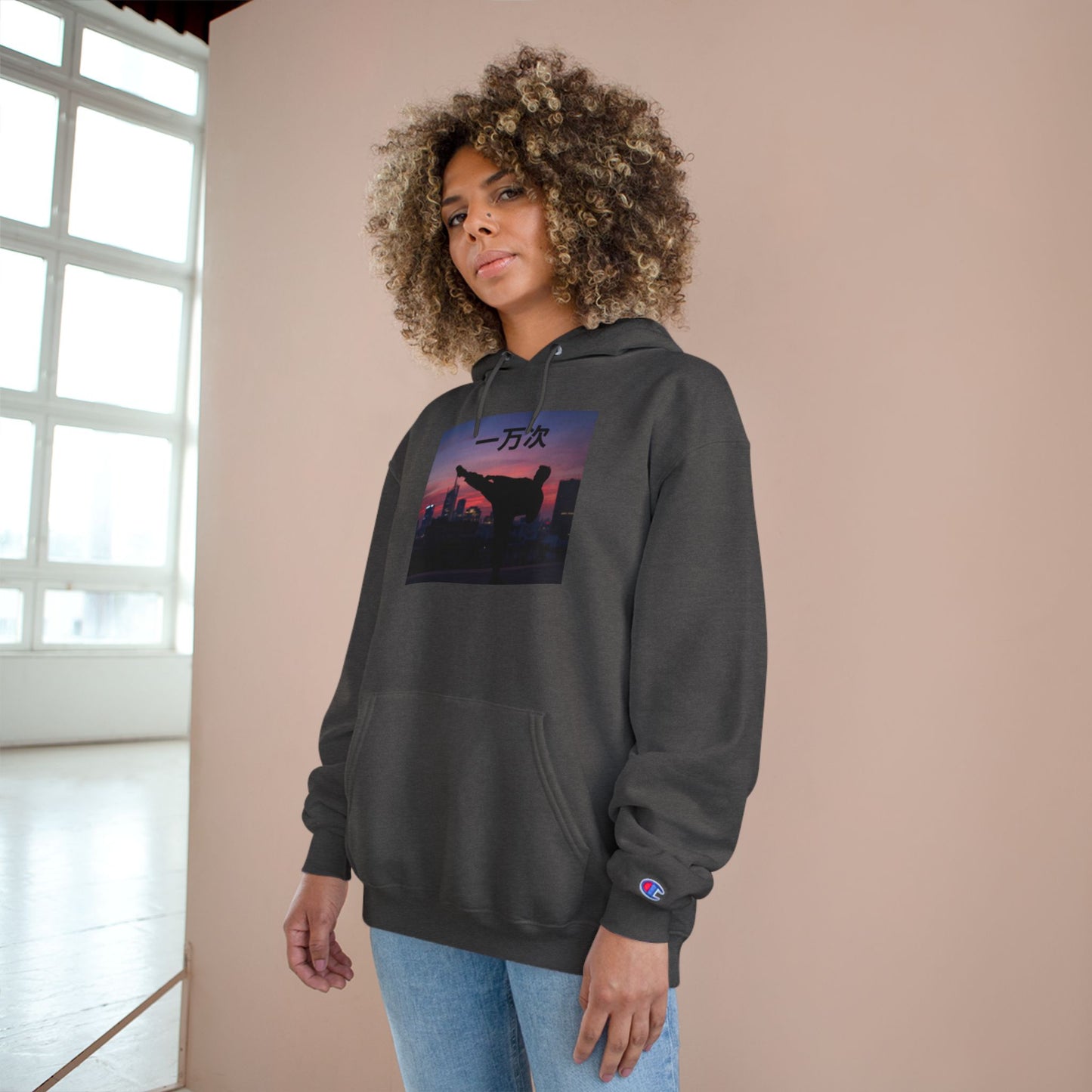 Champion Hoodie; "Ten Thousand Times", Trendy Streetwear, Casual Fashion, Gift for Friends, Comfortable Everyday Wear, Perfect for Fall