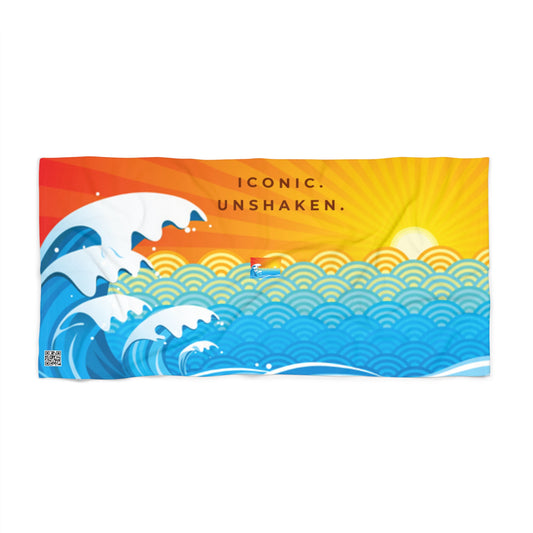 Vibrant Beach Towel - Iconic Unshaken Waves, Summer Must-Have, Poolside Accessory, Gift for Beach Lovers, Tropical Decor