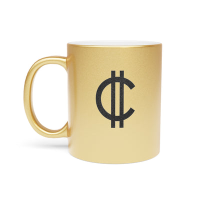 Metallic Bitcoin Mug - Ideal for Coffee Lovers, Unique Gift for Cryptocurrency Enthusiasts, Perfect for Home or Office Use, 11oz