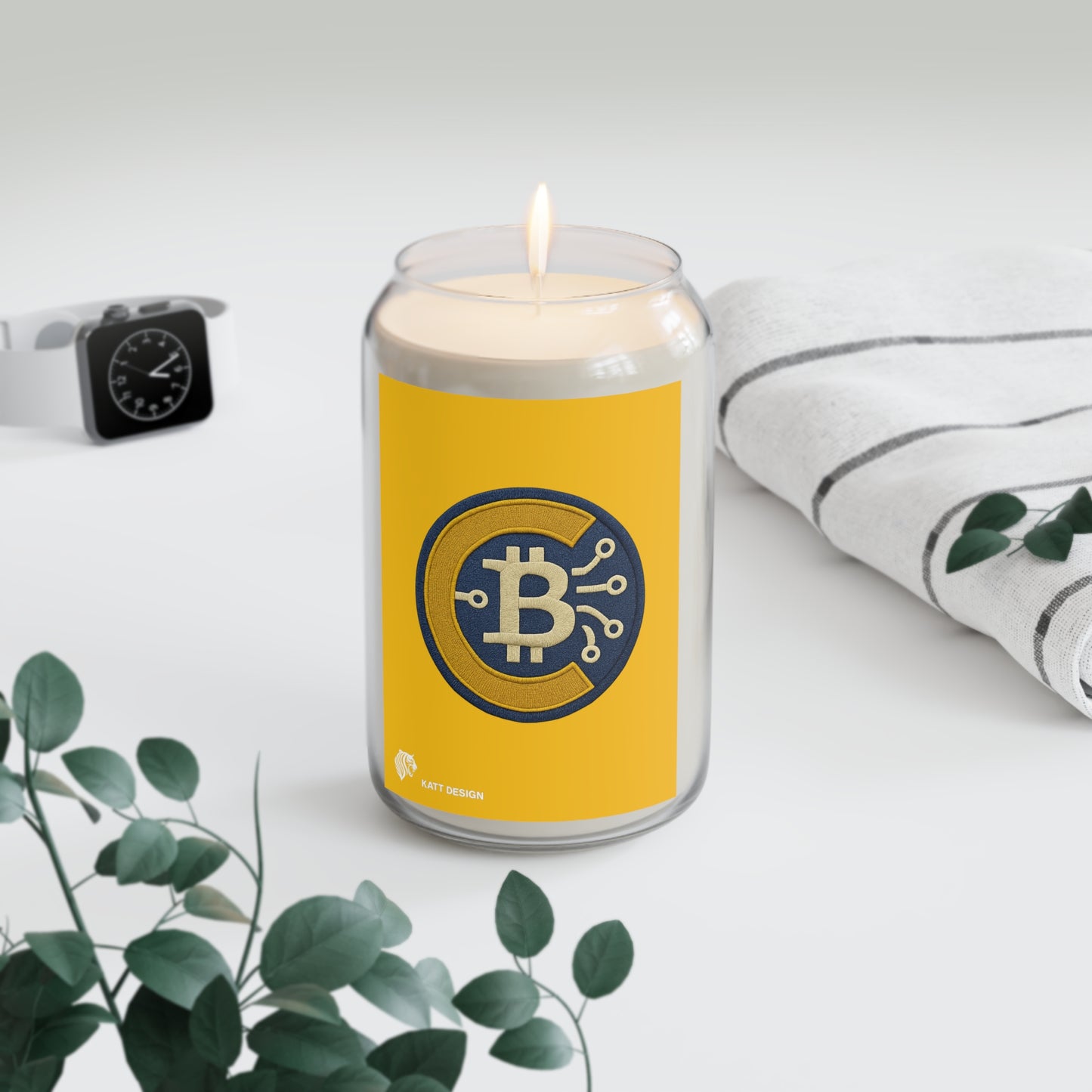 Crypto-Bitcoin - Scented Soy Candle - 13.75oz, Motivational Candle, Home Decor, Self-Care Gift, Stress Relief Candle, Aromatherapy