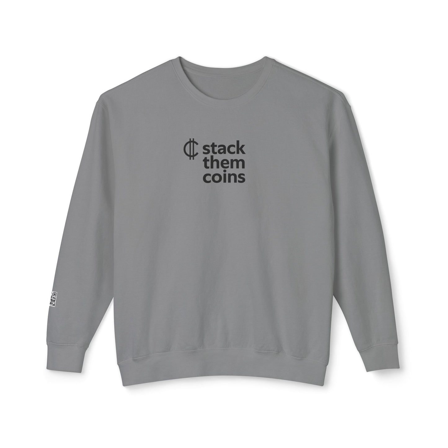 Cryptocurrency/Bitcoin Crewneck Sweatshirt - Stack Them Coins, Cozy for Saving, Crypto Enthusiast, Everyday Wear, Bitcoin Enthusiast