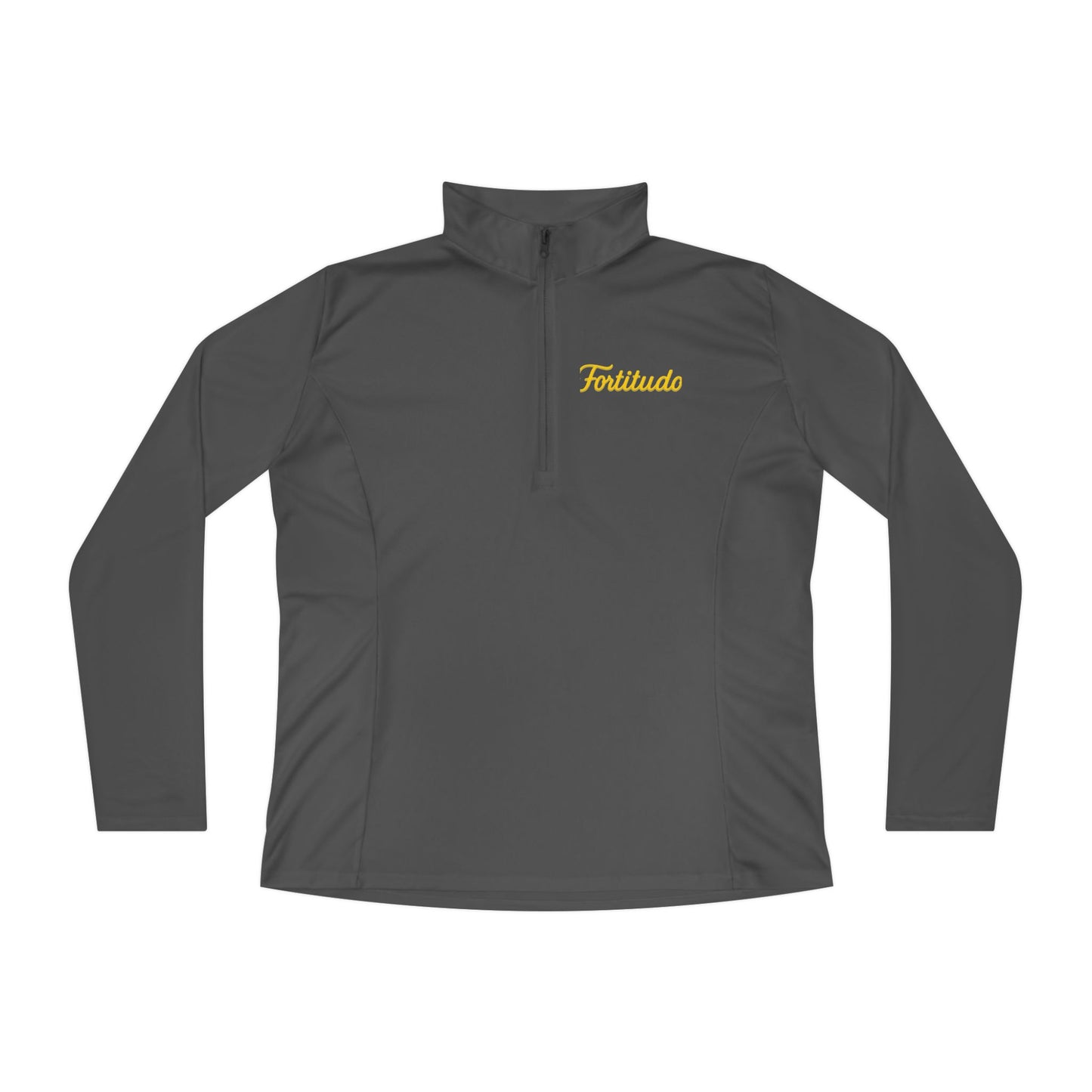 Fortitudo; "Strength, Endurance, Courage" -Elegant Quarter-Zip Pullover - Stylish Athletic Wear, Casual Outerwear, Sports Pullover, Personalized Style