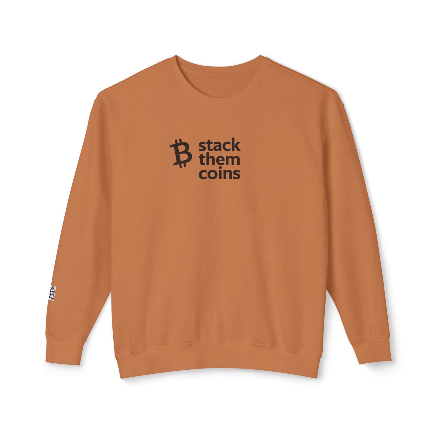 Bitcoin/Cryptocurrency Crewneck Sweatshirt - Stack Them Coins, Cozy for Saving, Crypto Enthusiast, Everyday Wear, Bitcoin Enthusiast