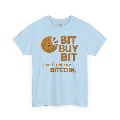Camiseta unisex de algodón grueso con la frase "Bit Buy Bit" (Bitcoin)