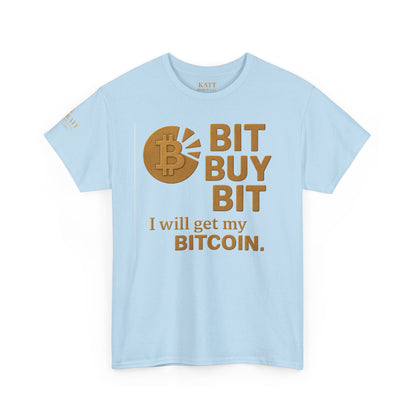 Camiseta unisex de algodón grueso con la frase "Bit Buy Bit" (Bitcoin)