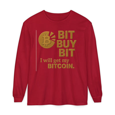 Bit a Bit - Consigue Bitcoin; Camiseta de manga larga con criptomonedas: ropa informal, estilo minimalista, comodidad para el día a día, prendas básicas de calle.