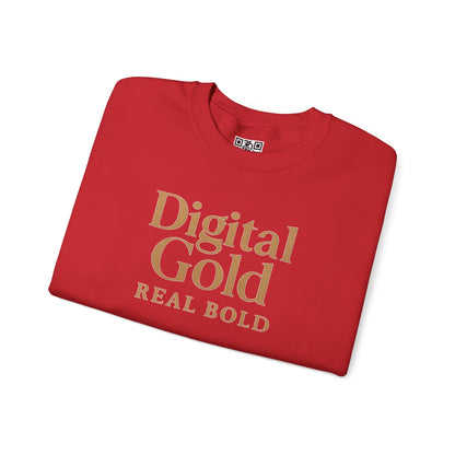 Sudadera de cuello redondo con diseño dorado digital: moda acogedora, regalo para amantes de la tecnología, cumpleaños y ropa informal, comodidad y estilo para el día a día. 