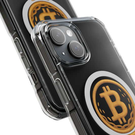 Bitcoin Magnetic Clear Impact Case for iPhone, Cryptocurrency Phone Cover, Tech Lovers