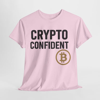 Camiseta unisex de algodón grueso Crypto Confident: amantes de las criptomonedas, ropa informal, entusiastas de la tecnología, camisetas de criptomonedas