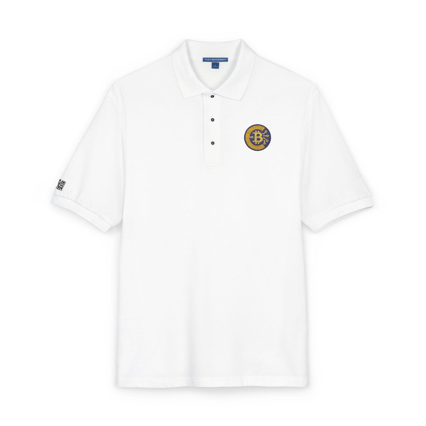 Crypto-Bitcoin Embroidered Polo Shirt, Casual Wear, Gift for Him, Everyday Outfit, Golf Fashion