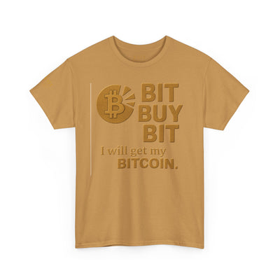 Camiseta unisex de algodón grueso con la frase "Bit Buy Bit" (Bitcoin)