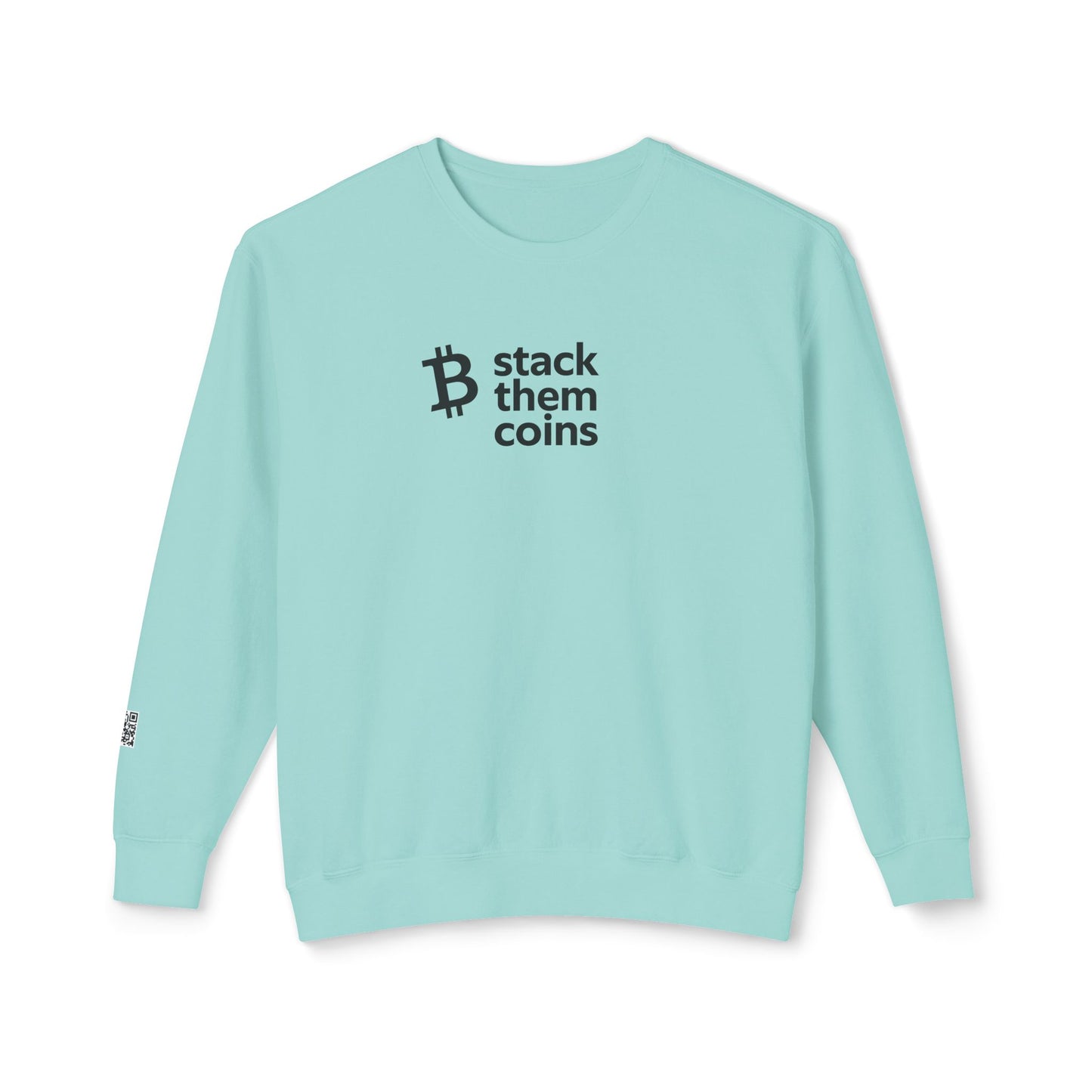 Bitcoin/Cryptocurrency Crewneck Sweatshirt - Stack Them Coins, Cozy for Saving, Crypto Enthusiast, Everyday Wear, Bitcoin Enthusiast